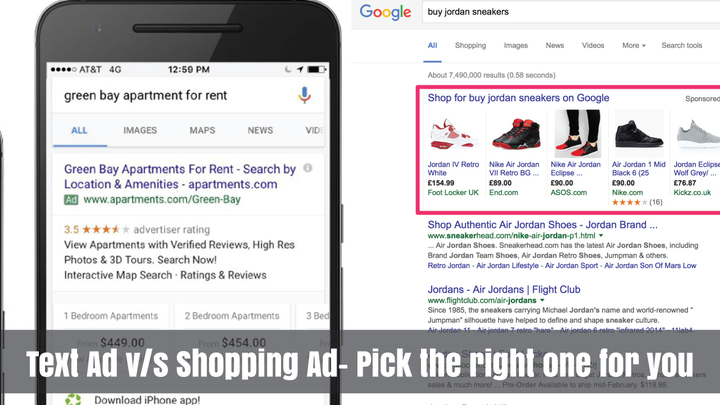 Text Ad v/s Shopping Ad- Pick the right one for you