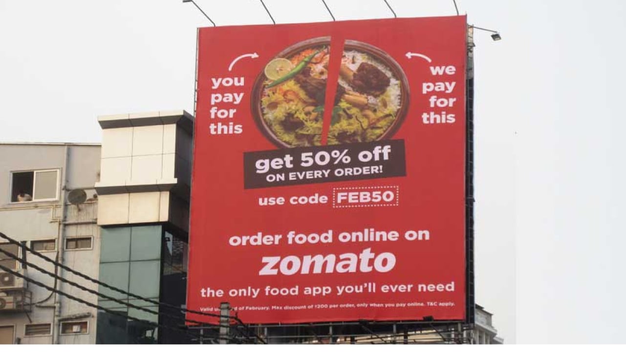 Zomato Advertising Campaign - outdoor marketing